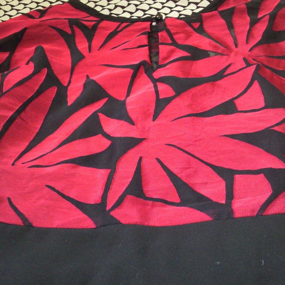 Oversized black magenta pink 80s blouse